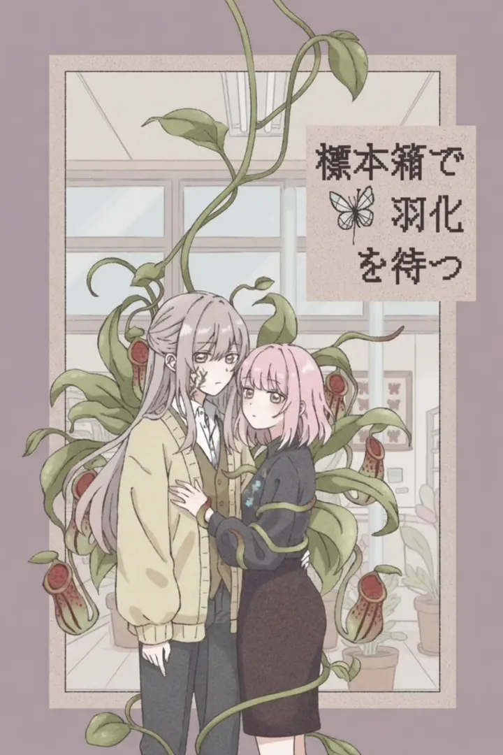 標本箱で羽化を待つ