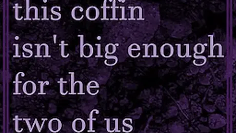 this coffin isn't big enough for the two of us