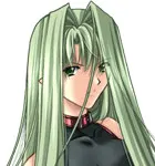 緑の髪の女性