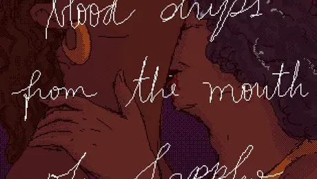 Blood drips from the mouth of Sappho